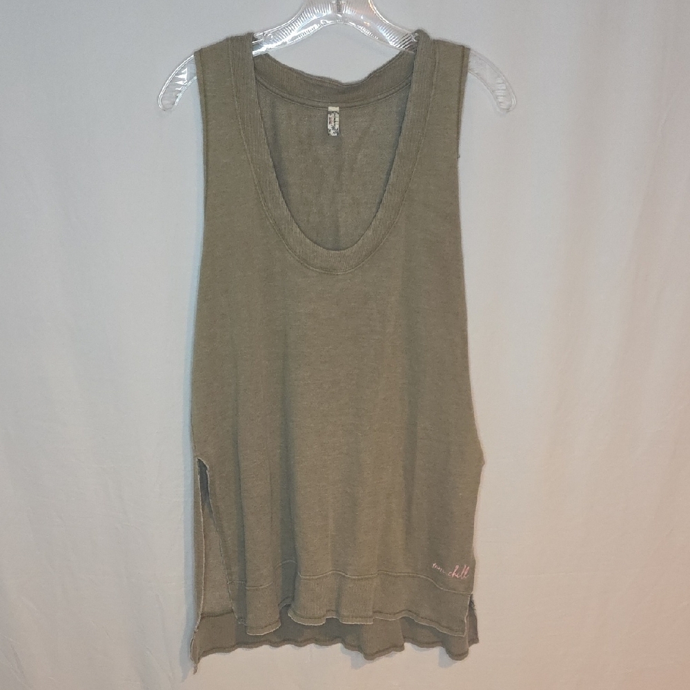 Free People "More Chill" Olive Tank Top